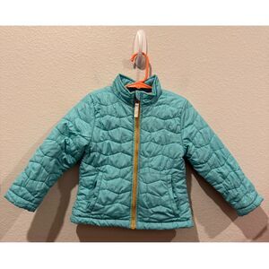 CAT AND JACK Girls Aqua Gold Dots Jacket